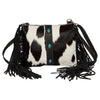 Mornington | Cowhide Sling Bag With Turquoise Stonework and Fringes