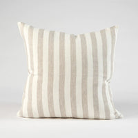 Santi Outdoor Linen Cushion | Off White/Silver Stripe