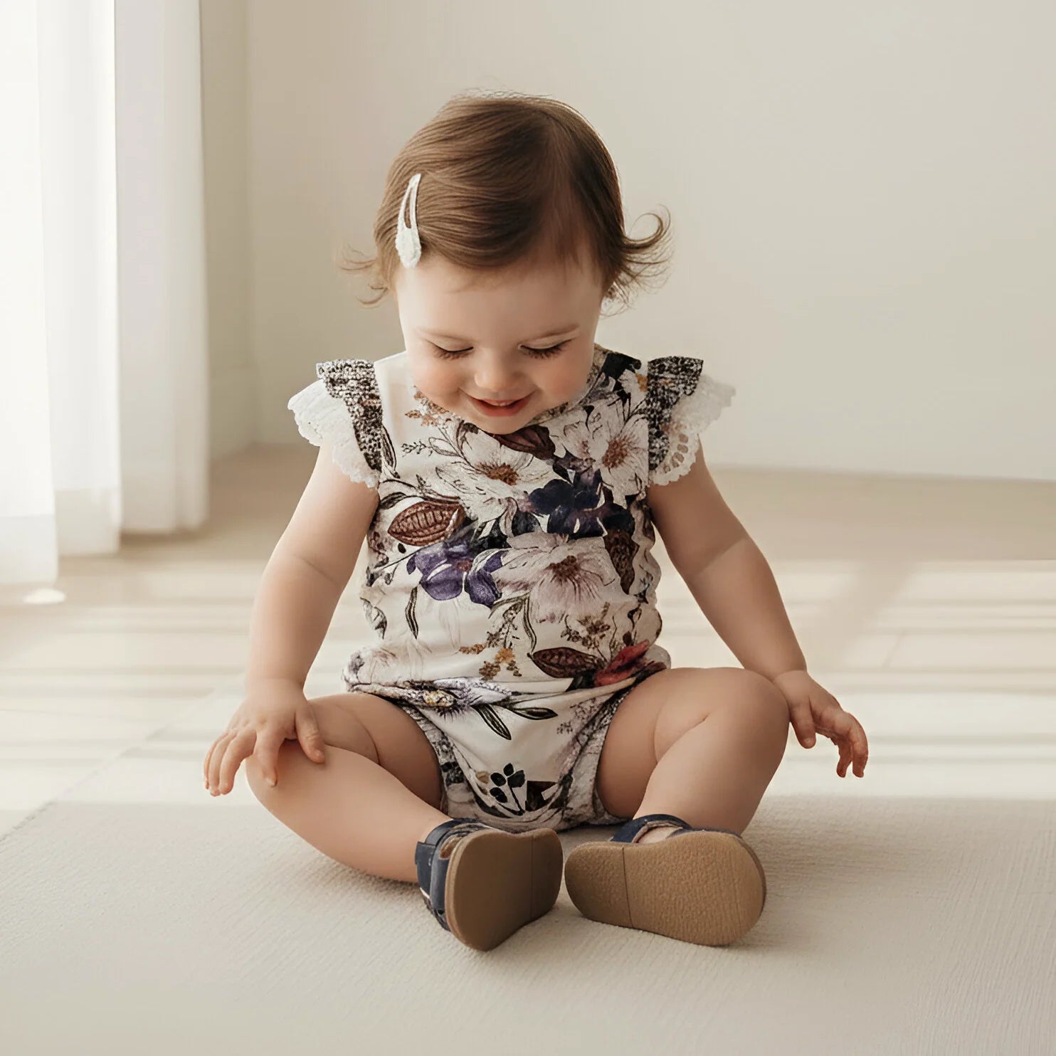 Baby Girls Knit Romper | Native Floral