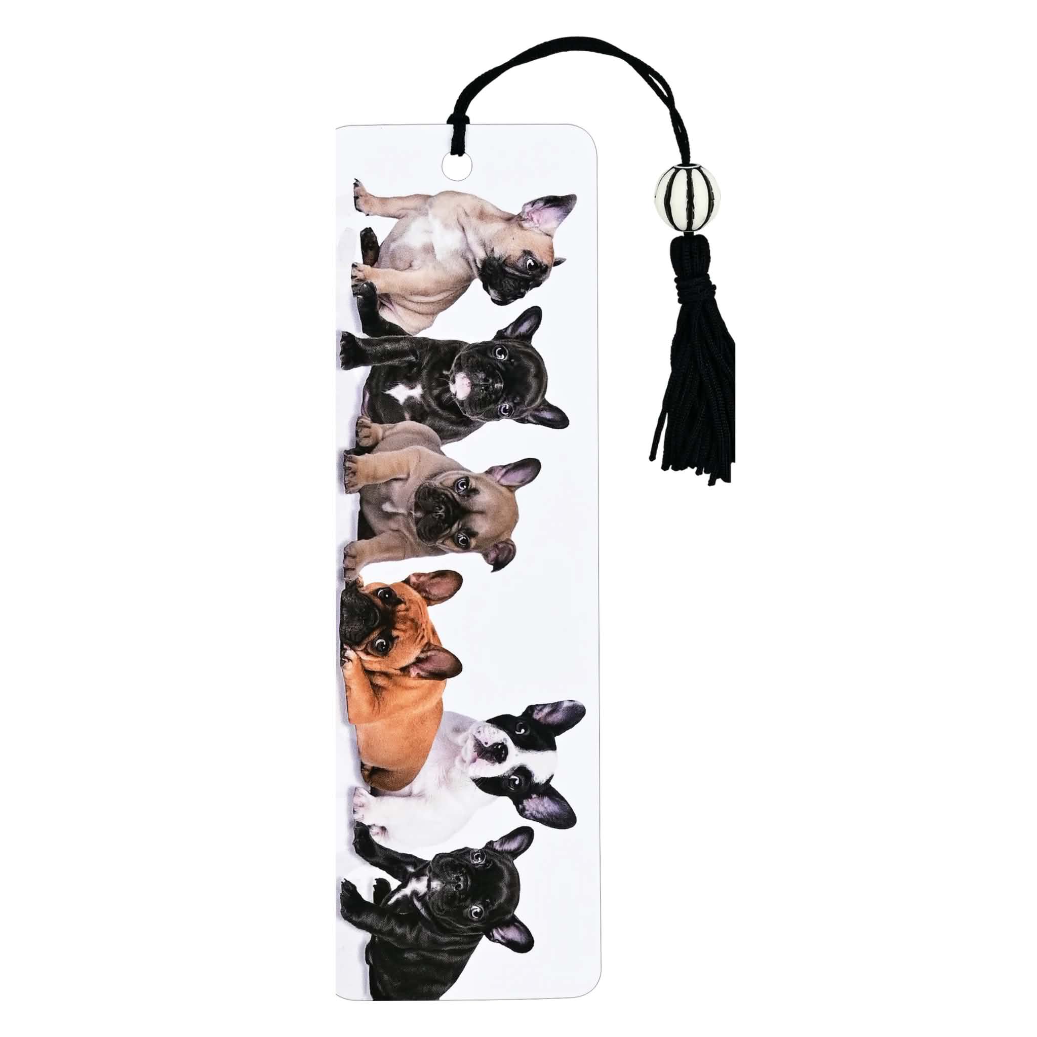 French Bulldog Pups Beaded Bookmark