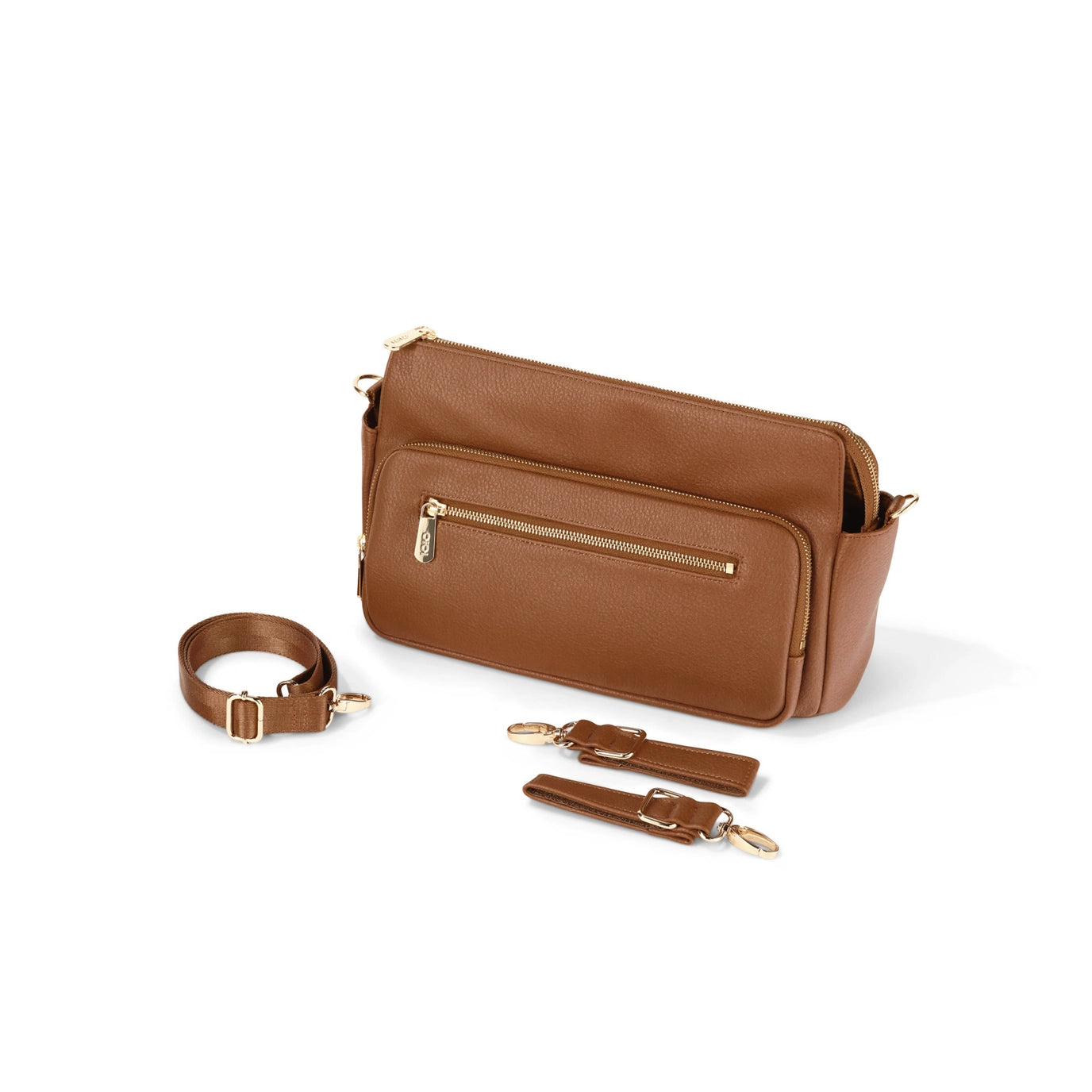 Multitasker Pram Caddy 2.0 | Chestnut Brown Vegan Leather