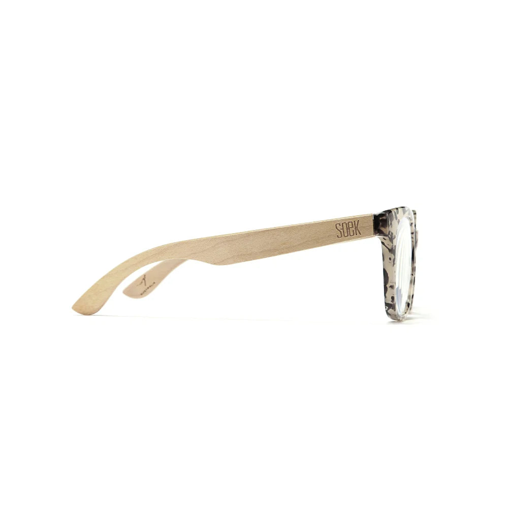 Lila Grace Ivory Tortoise l Wooden Blue Light Magnifying Reader