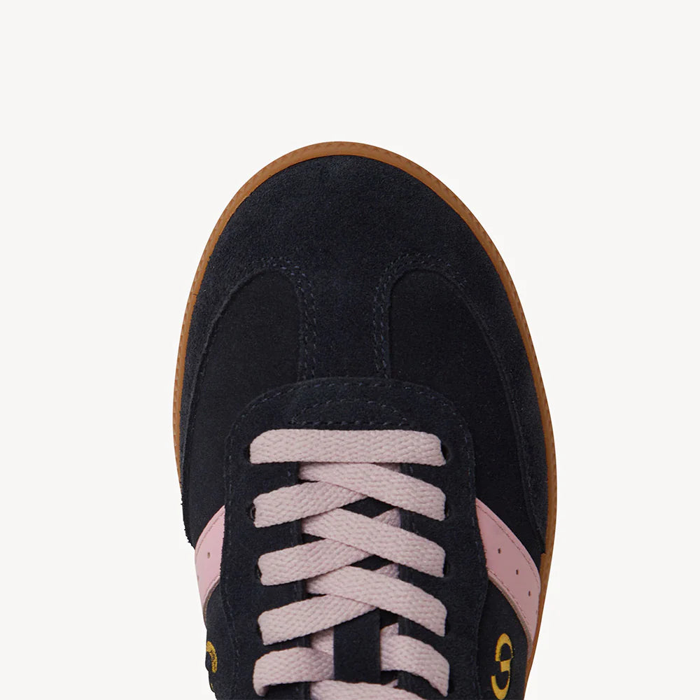 Goodsole 2001 Parallel Suede Sneaker | Navy/Pink Suede