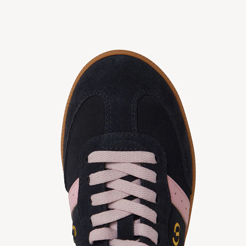 Goodsole 2001 Parallel Suede Sneaker | Navy/Pink Suede