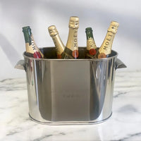 Oval Stainless 6 Wine Champagne Bottle Ice Bucket