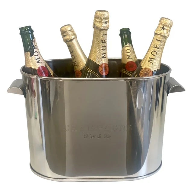 Oval Stainless 6 Wine Champagne Bottle Ice Bucket