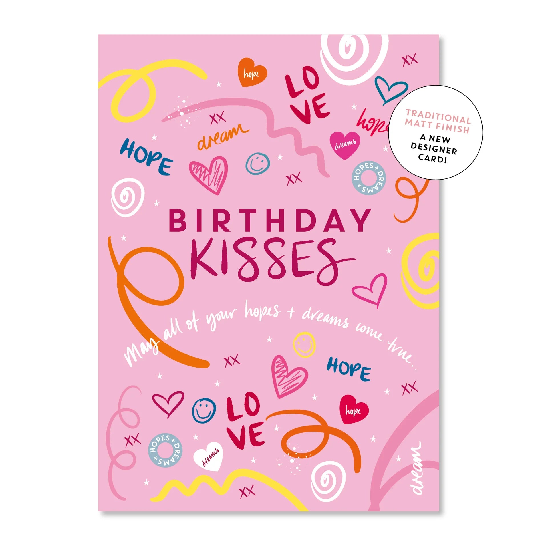 Birthday Kisses Graffiti | Greeting Card