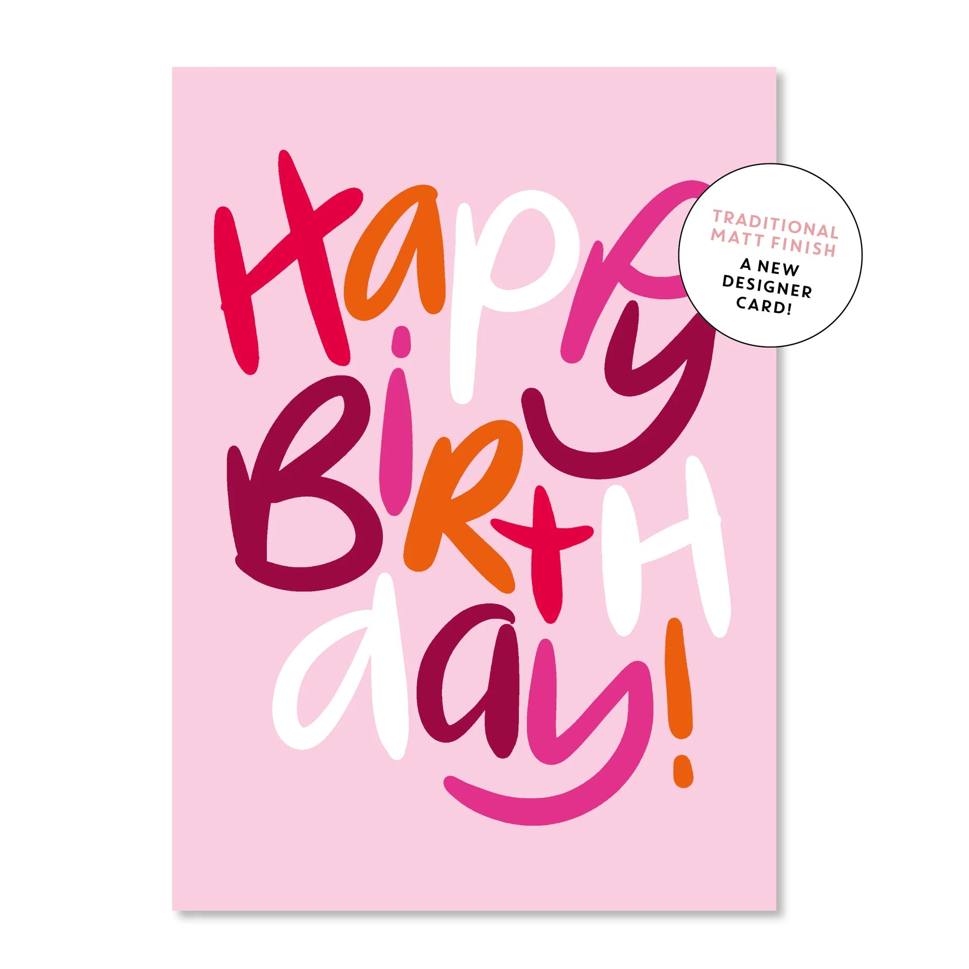 Happy Birthday Letters Pink | Greeting Card