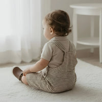 Baby Boys Roy Dungaree | Brown Gingham