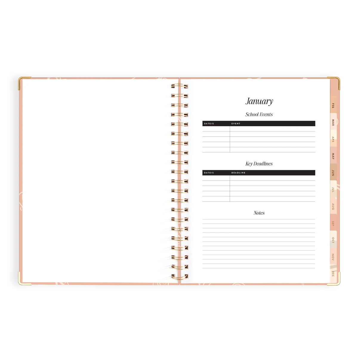 2027 A4 Academic Vertical Planner | Amalfi Peach