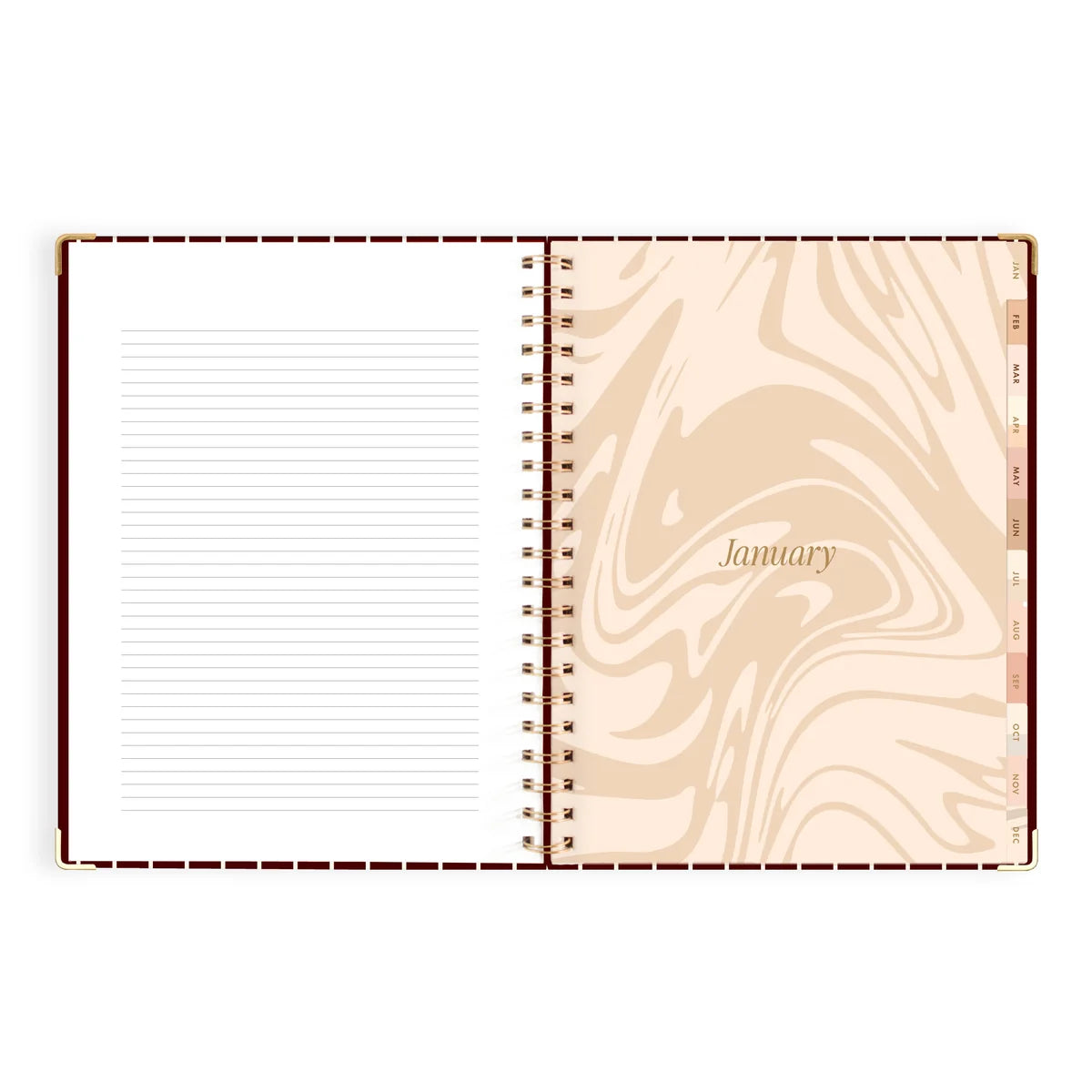 2027 A4 Academic Vertical Planner | Merlot Pinstripe