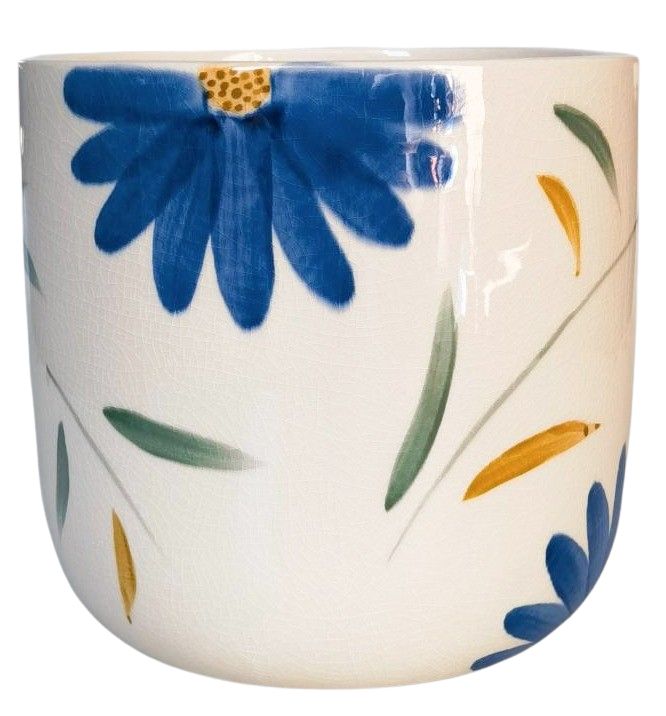 Maxine Floral Planter Blue & Green