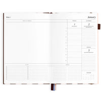 2027 A5 Academic Vertical Planner | Chocolate Stripe