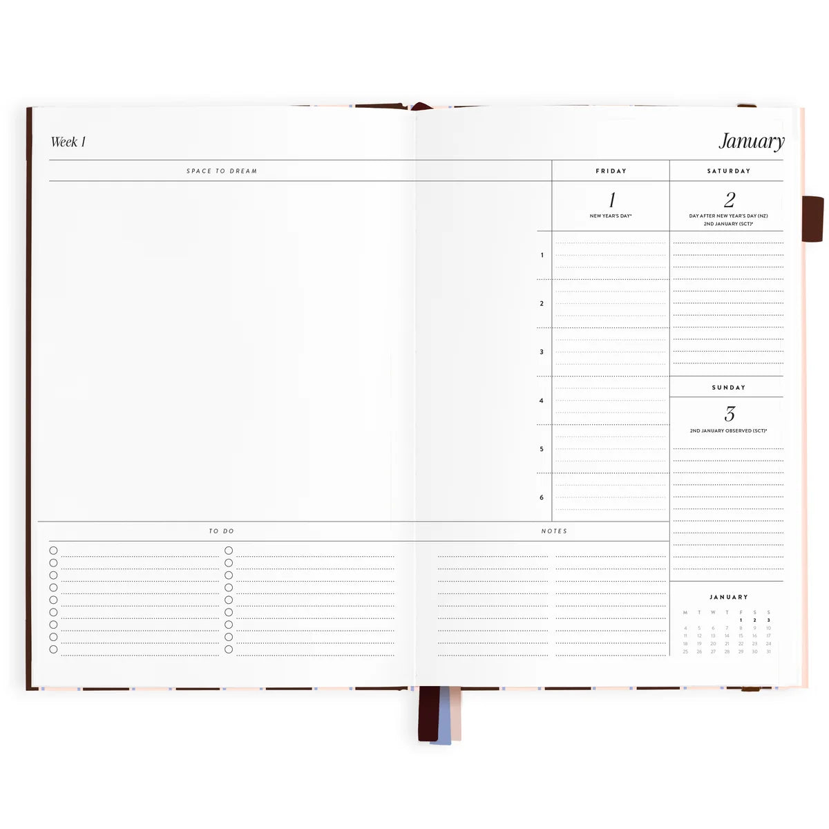2027 A5 Academic Vertical Planner | Chocolate Stripe
