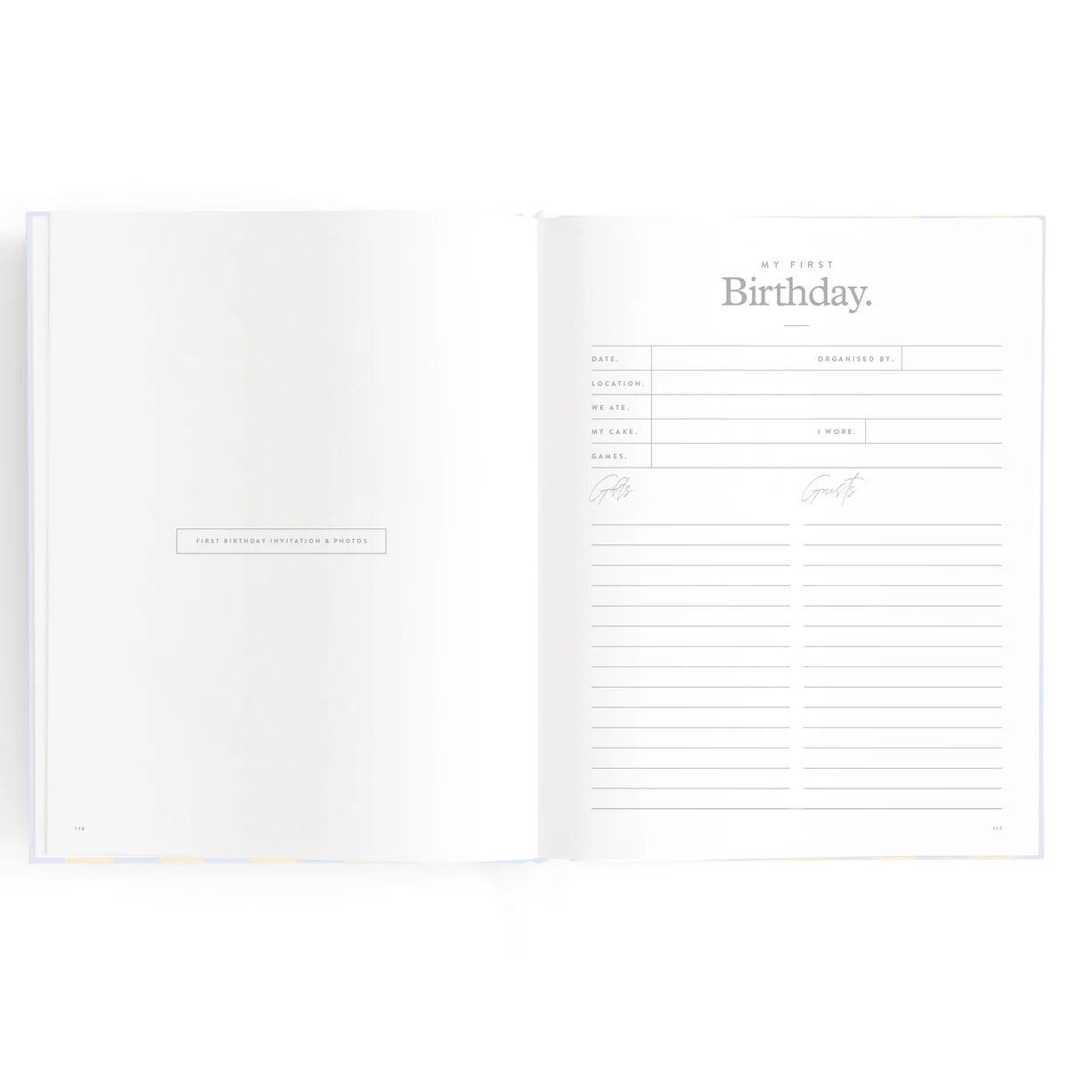 Baby Book Cloud Stripe 0-6 Years | Keepsake  3rd Edition