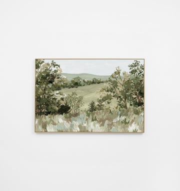 Hillside Retreat Green Rectangle Canvas