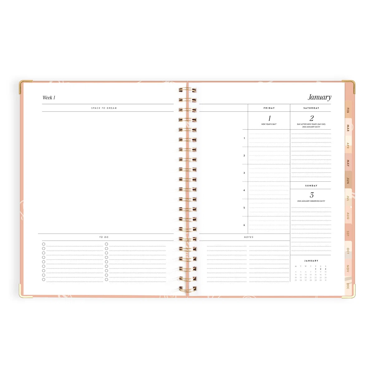 2027 A4 Academic Vertical Planner | Amalfi Peach