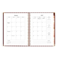 2027 A4 Academic Vertical Planner | Merlot Pinstripe