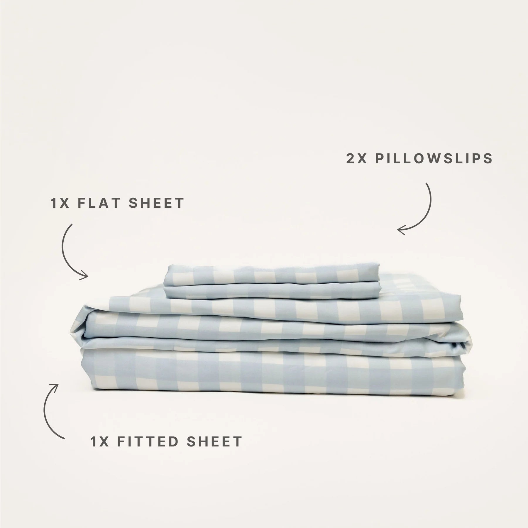 100% Organic Bamboo Sheet Set | Sky Gingham