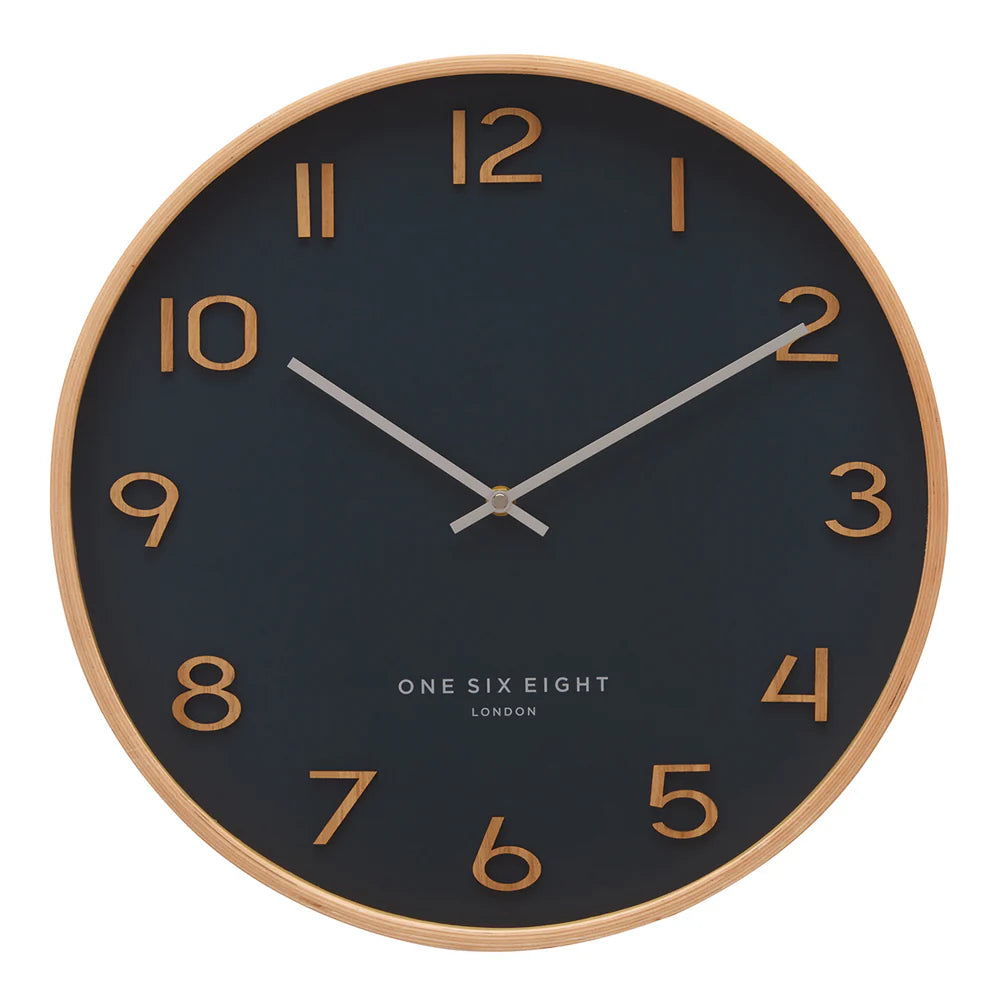 Wallace Silent Wall Clock | Petrol Blue
