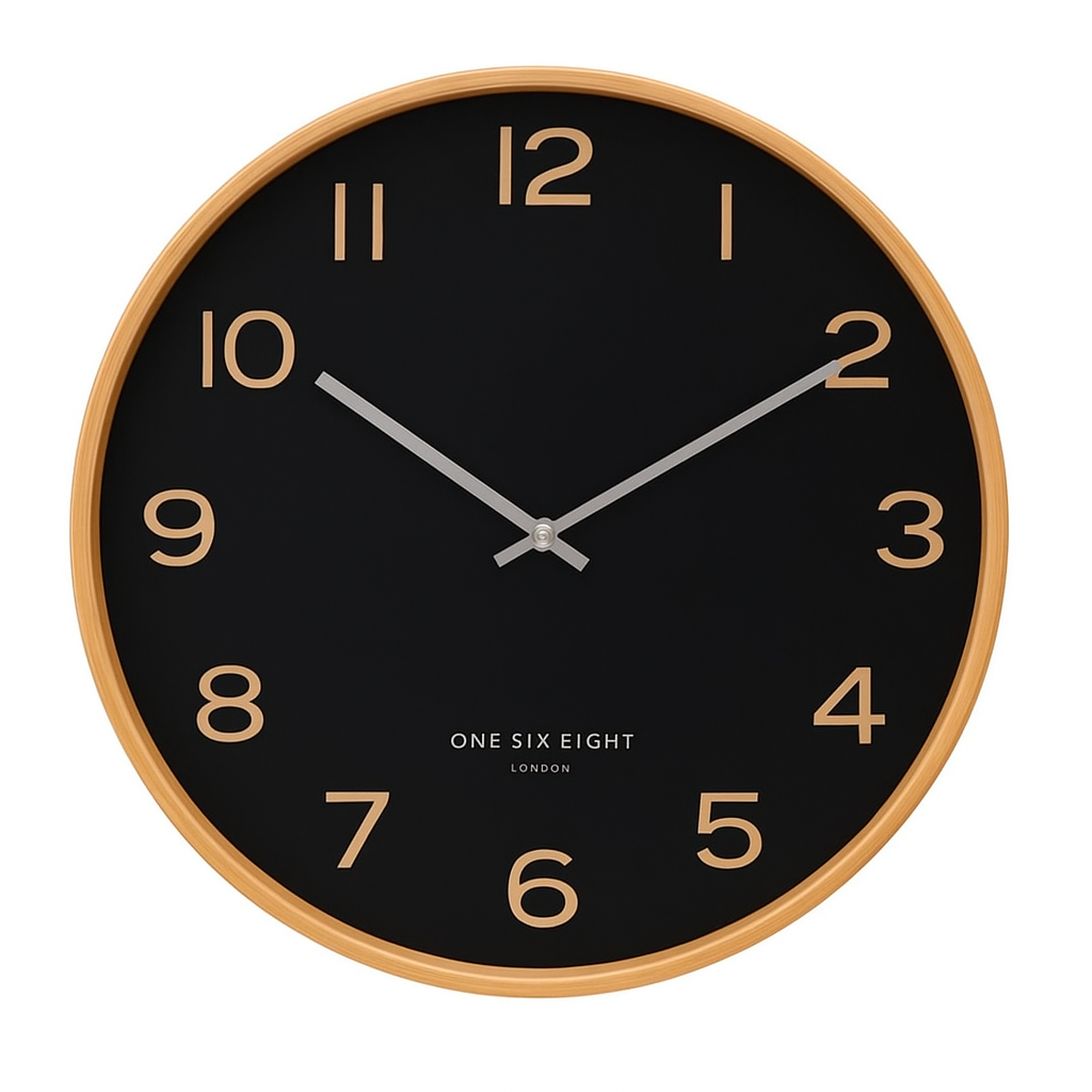 Wallace Silent Wall Clock | Black