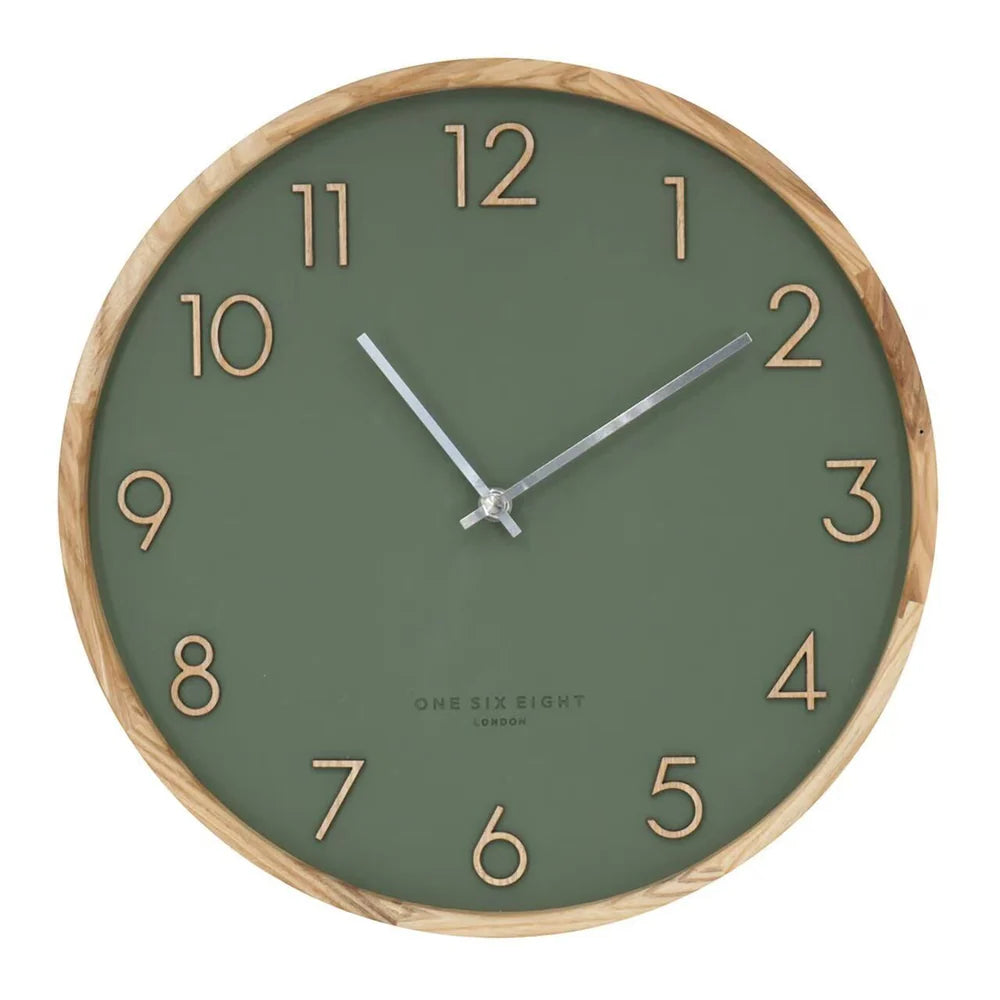 Scarlett Silent Wall Clock | Olive Green