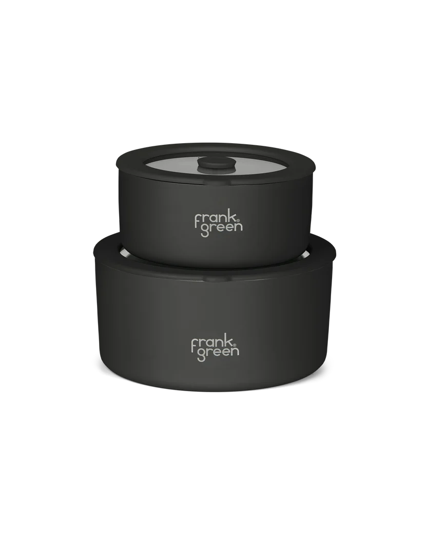 Stainless Steel Bowls with Glass Lids (2 Pack)