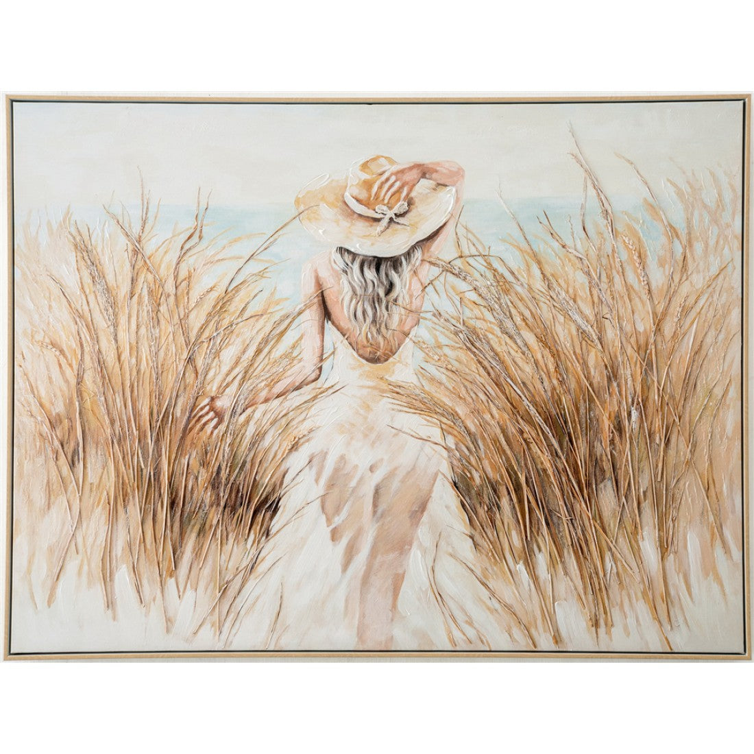 Seaside Serenity Hand Painted Print in Frame