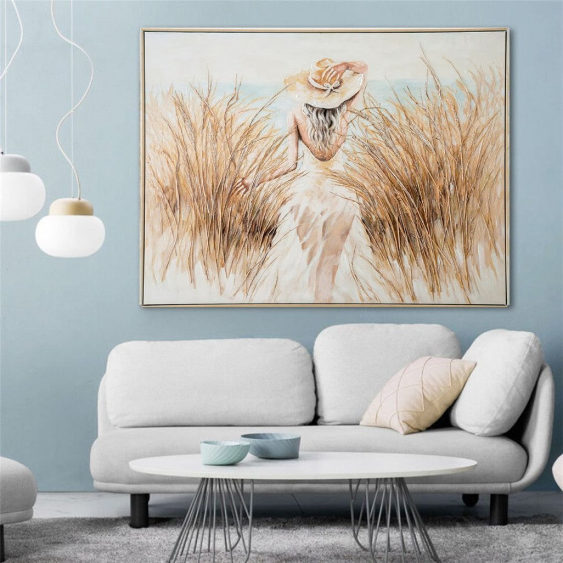 Seaside Serenity Hand Painted Print in Frame