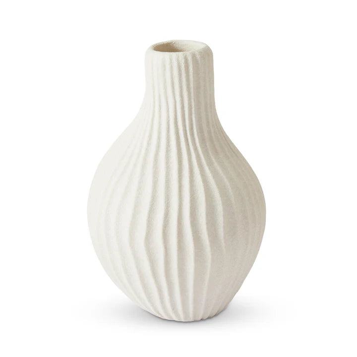 Akira Textured White Vase