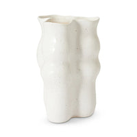 August Wavy Cream Vase