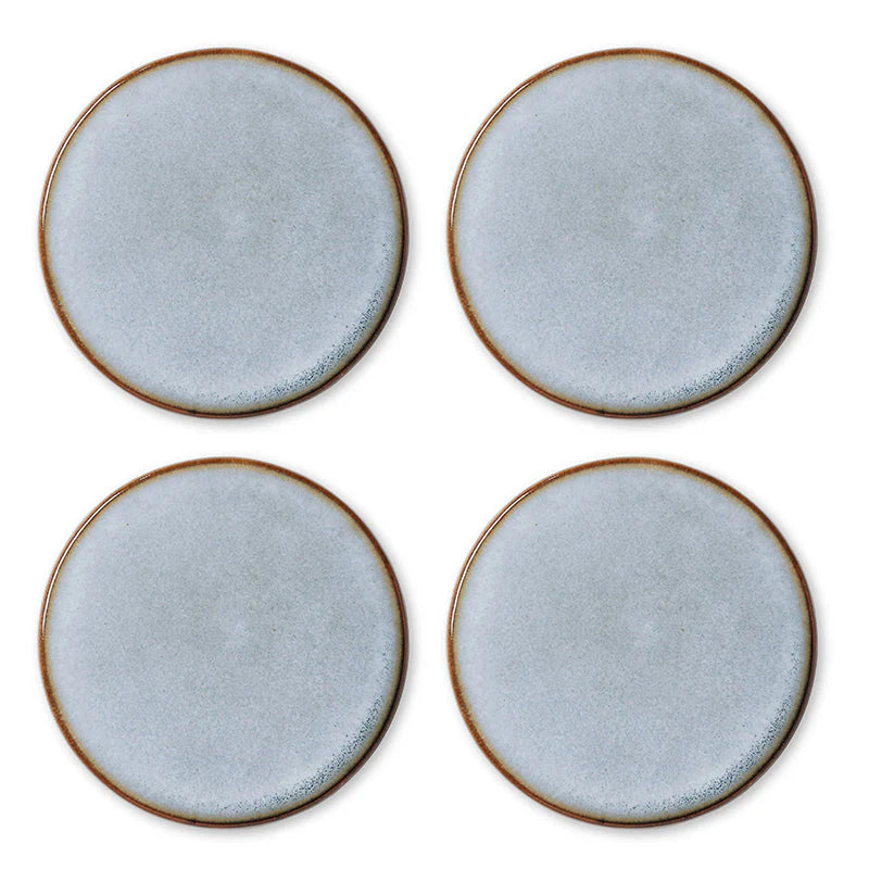 Ceramic Blue Glazed Coaster - Set of 4