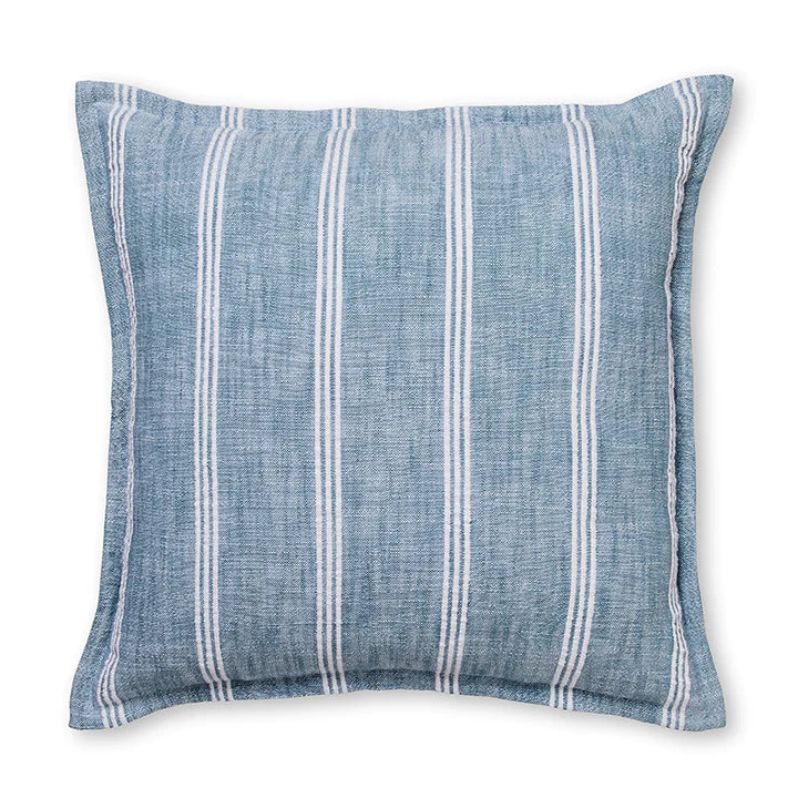 Munro Blue Stripe Feather Cushion