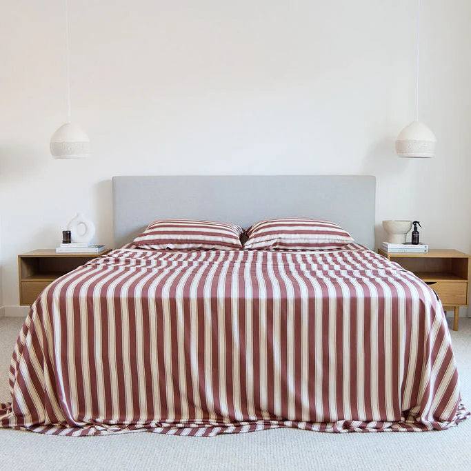 100% Organic Bamboo Sheet Set | Cinnamon Stripe