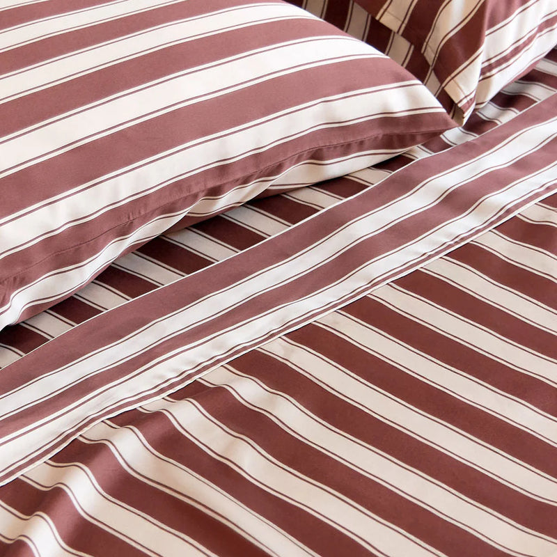 100% Organic Bamboo Sheet Set | Cinnamon Stripe