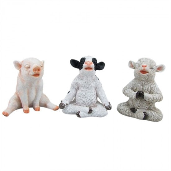 Resin Farm Animals Yoga Statue