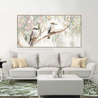 Kookaburra Hand Painted Canvas Print in Frame