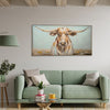 Bull Hand Painted Canvas Print in Frame