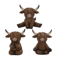 Resin Yoga Highland Cow