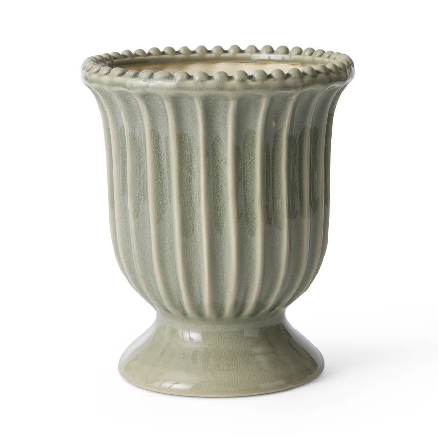 Cassie Sage Green Pedestal Vase
