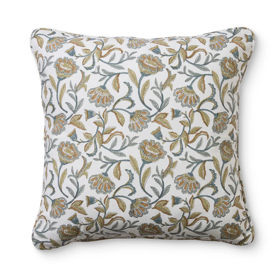 Summer Garden Multi Block Print Cushion 50cm