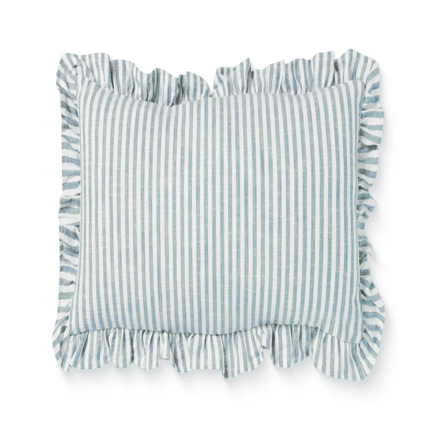 Ruffles Blue Cushion