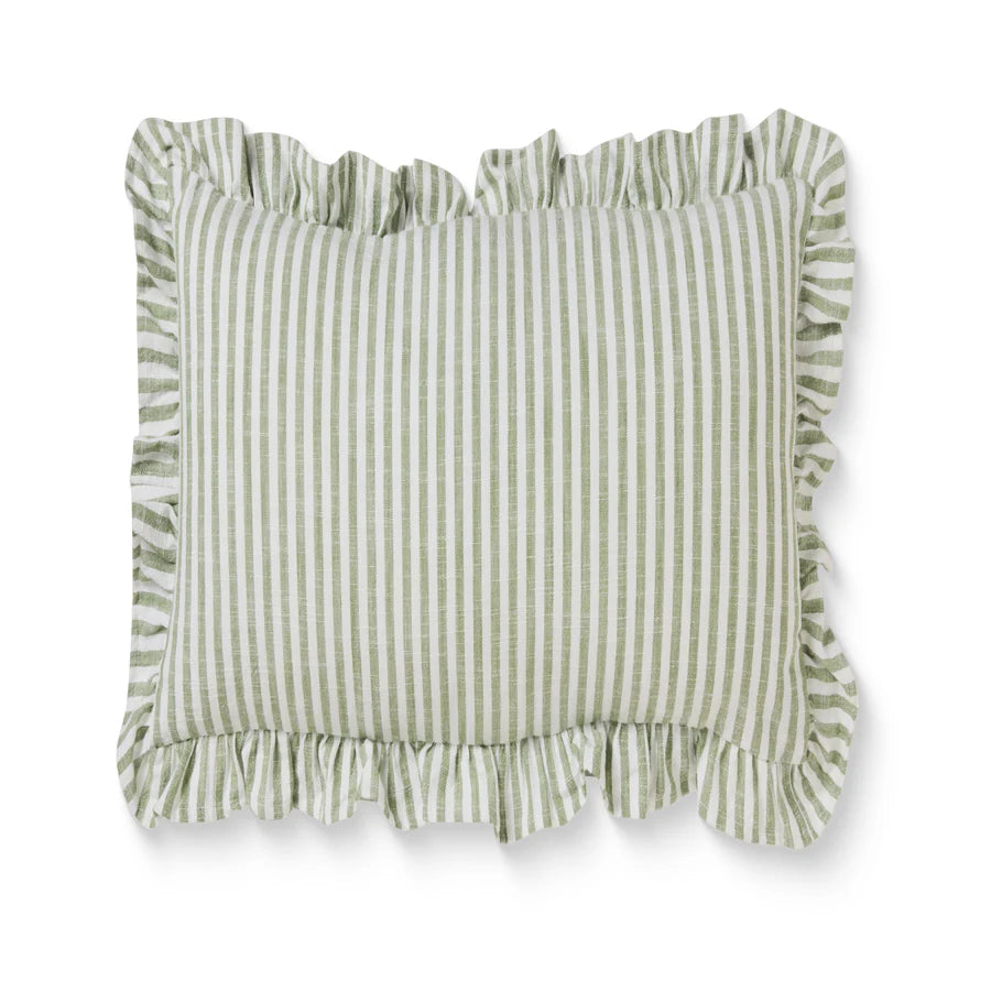 Ruffles Green Cushion