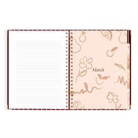 2027 A4 Academic Vertical Planner | Merlot Pinstripe