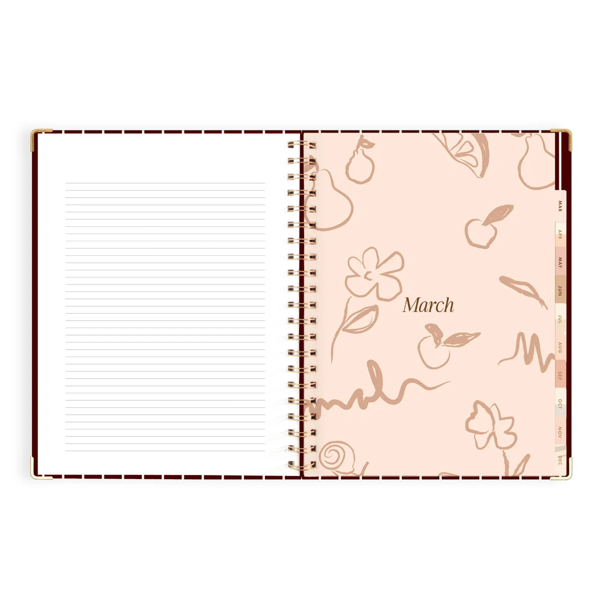 2027 A4 Academic Vertical Planner | Merlot Pinstripe