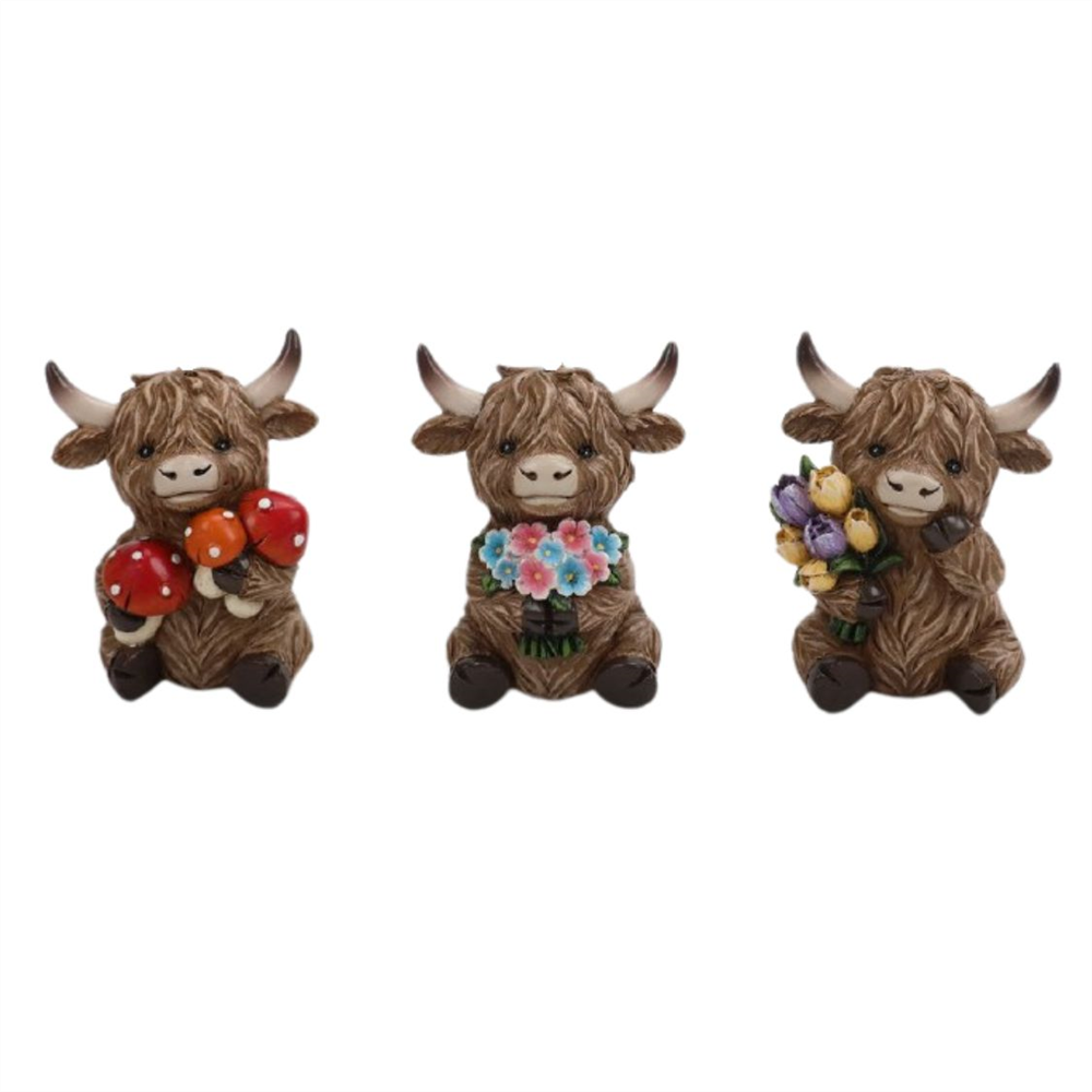 Mini Highland Cow Figurines