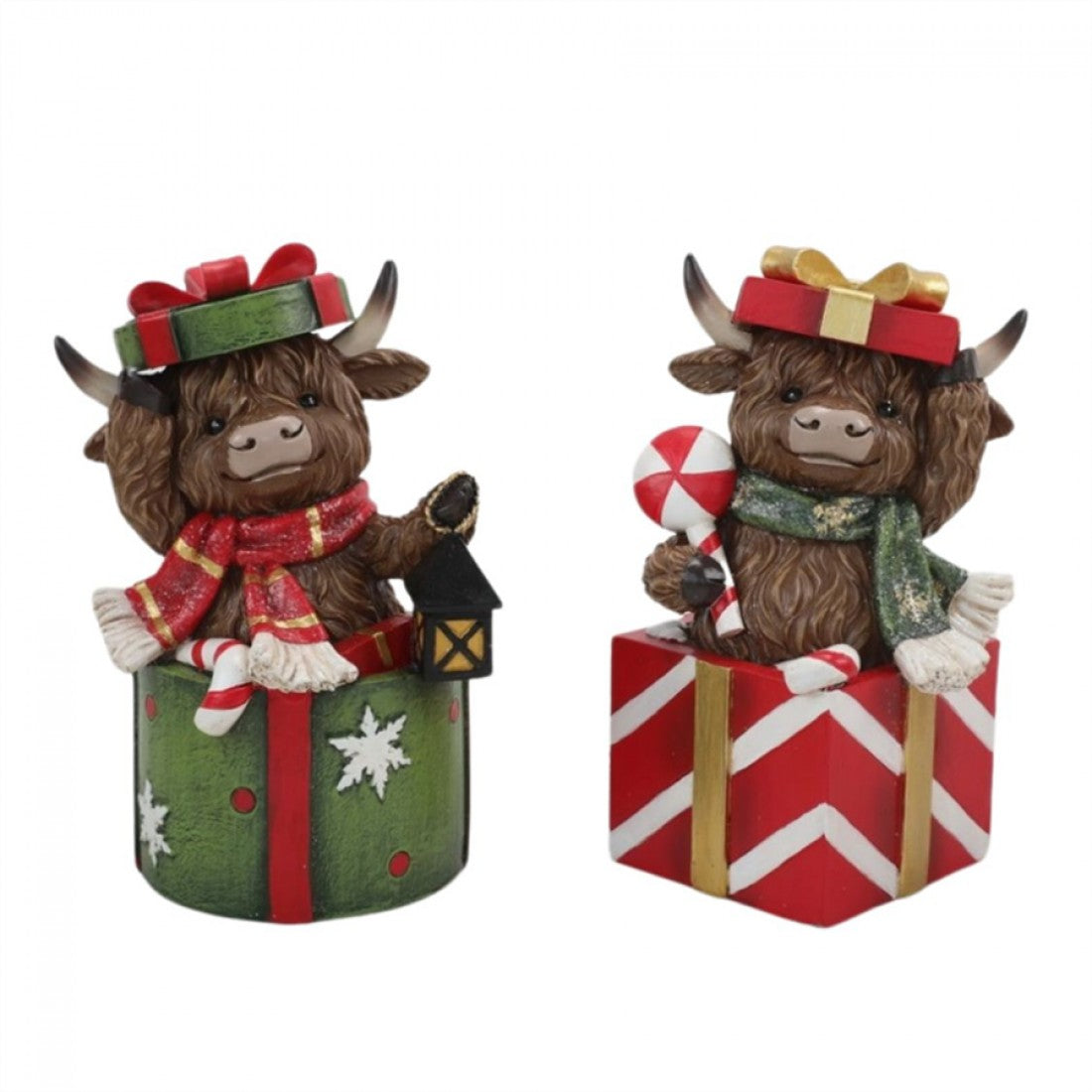 Resin Xmas Highland Cow