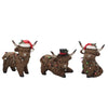 Resin Xmas Highland Cow w/String Décor