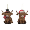 Resin Highland Cow Tree Decoration