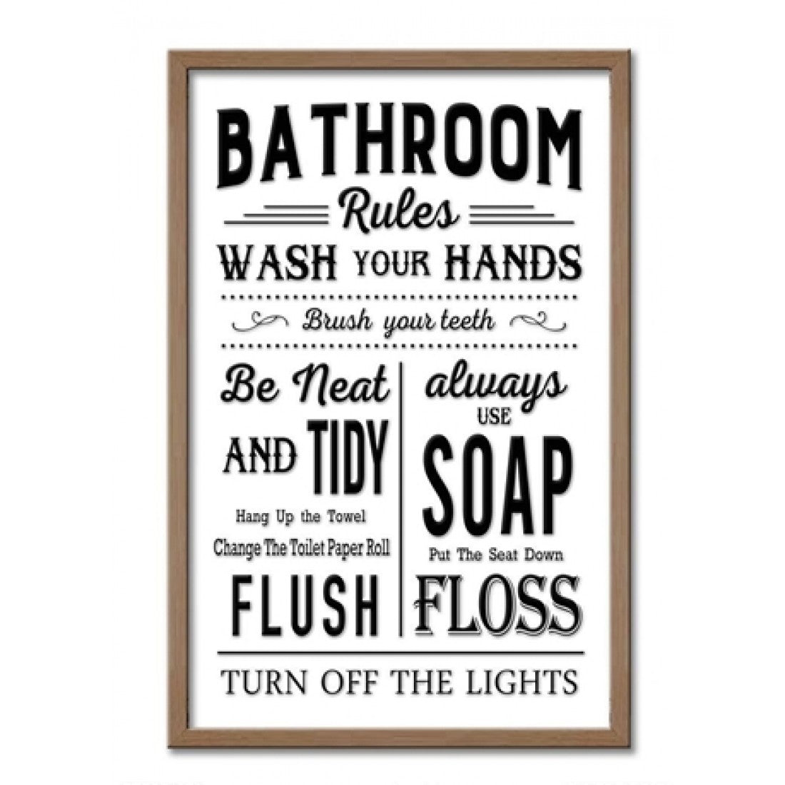 Bathroom Rules Metal/Wood Sign